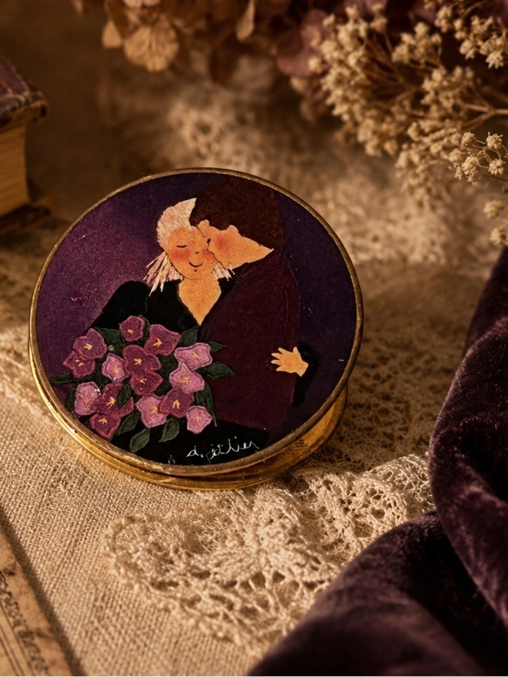D. ETHIER ARTIST BROOCH – Purple Enamel Copper